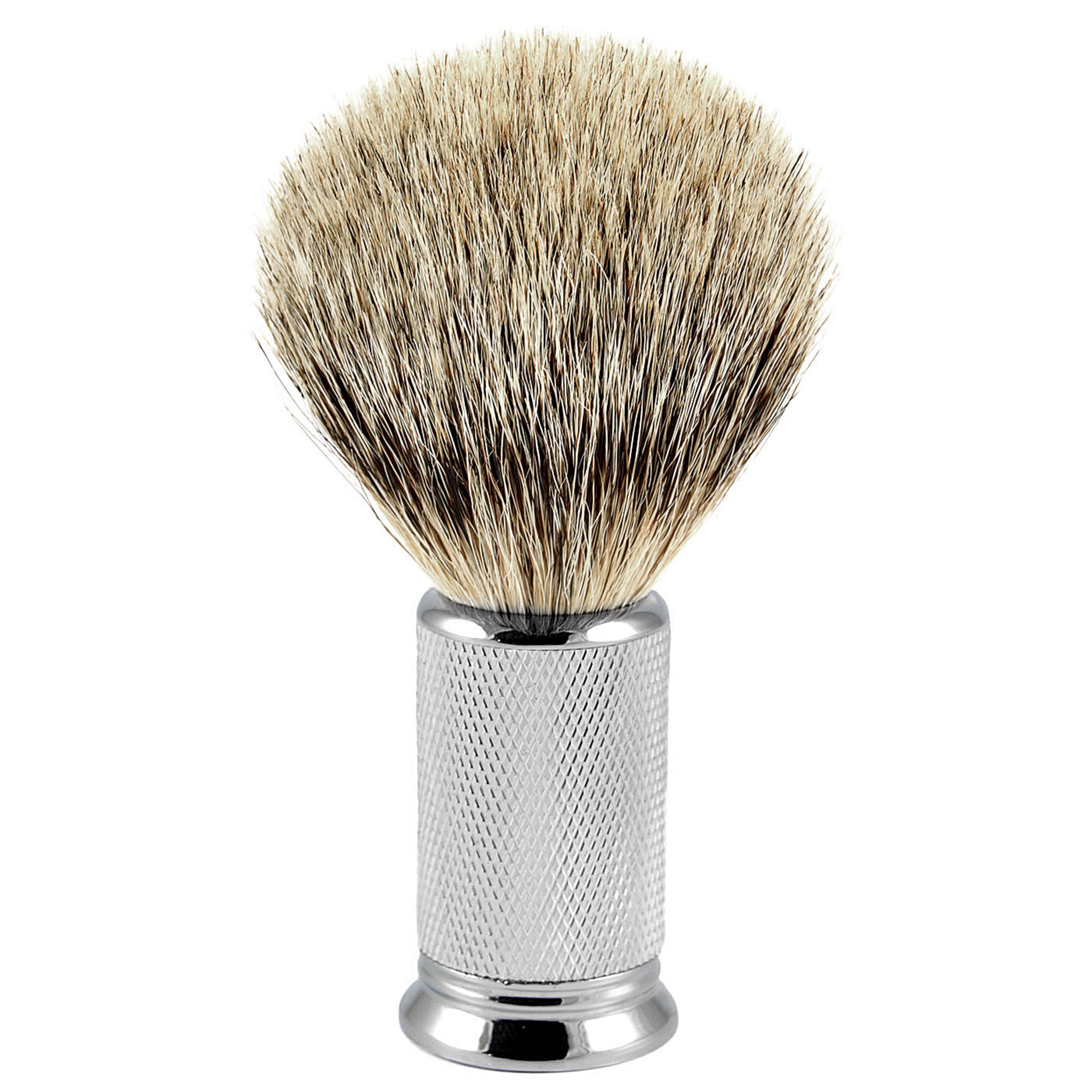 Pincel de Barbear em Aço com Cerdas "Silvertip"
