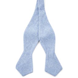 Baby Blue Self-Tie Cotton Bow Tie