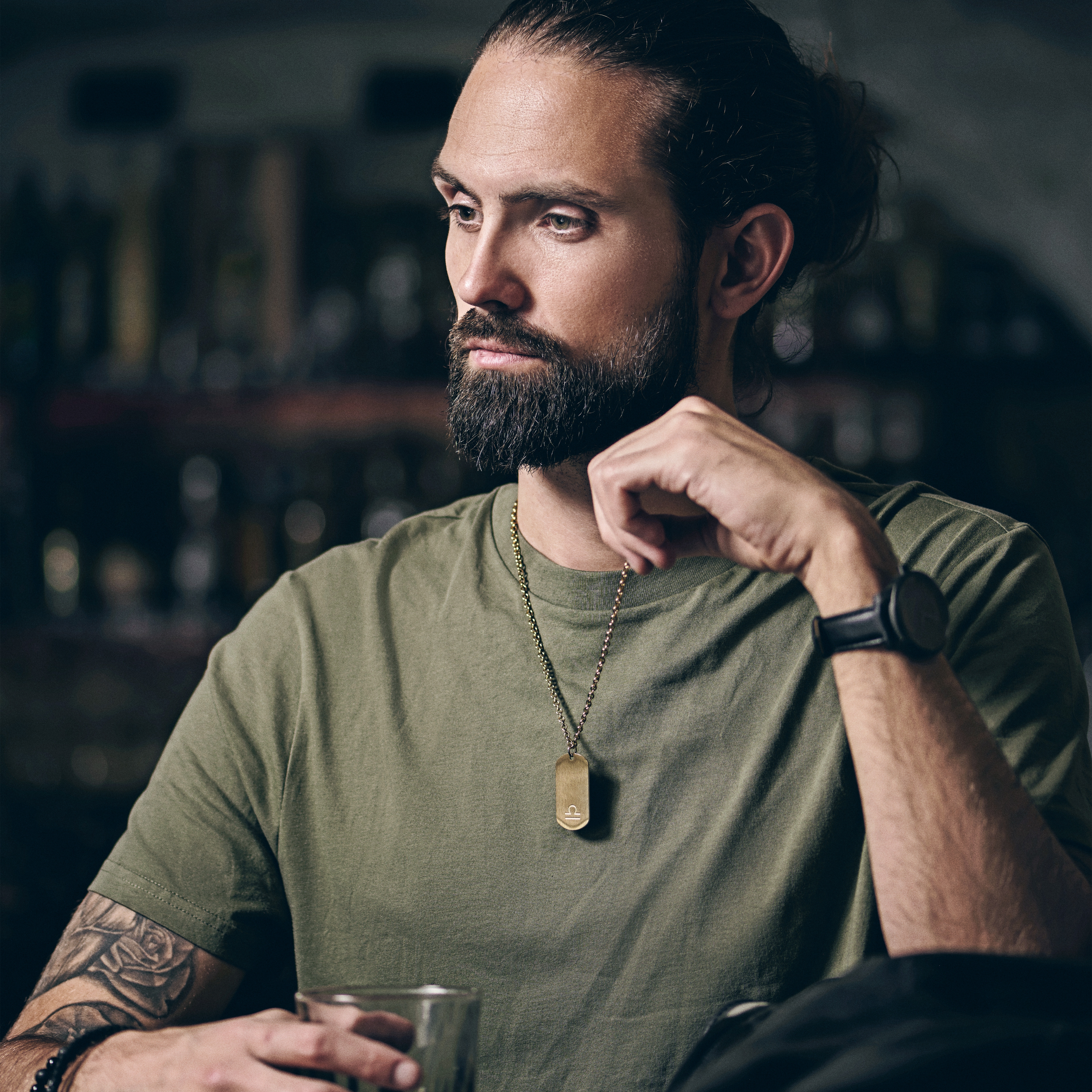 Collier zodiaque en acier doré - La Balance  - 5