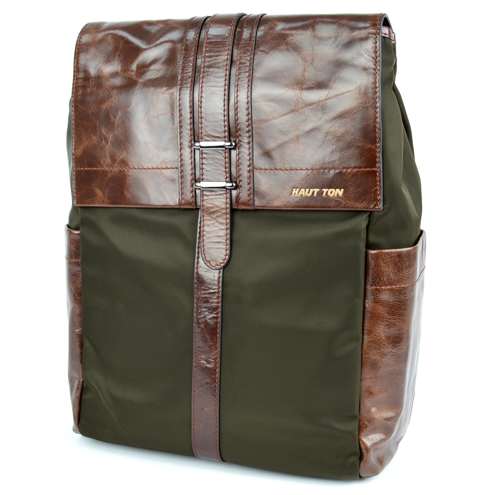 Brun Nylon/Lær Ryggsekk - 1