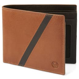 Lind Tan & Dark-Brown Leather RFID-Blocking Wallet