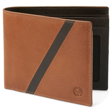 Lind Tan & Dark-Brown Leather RFID-Blocking Wallet