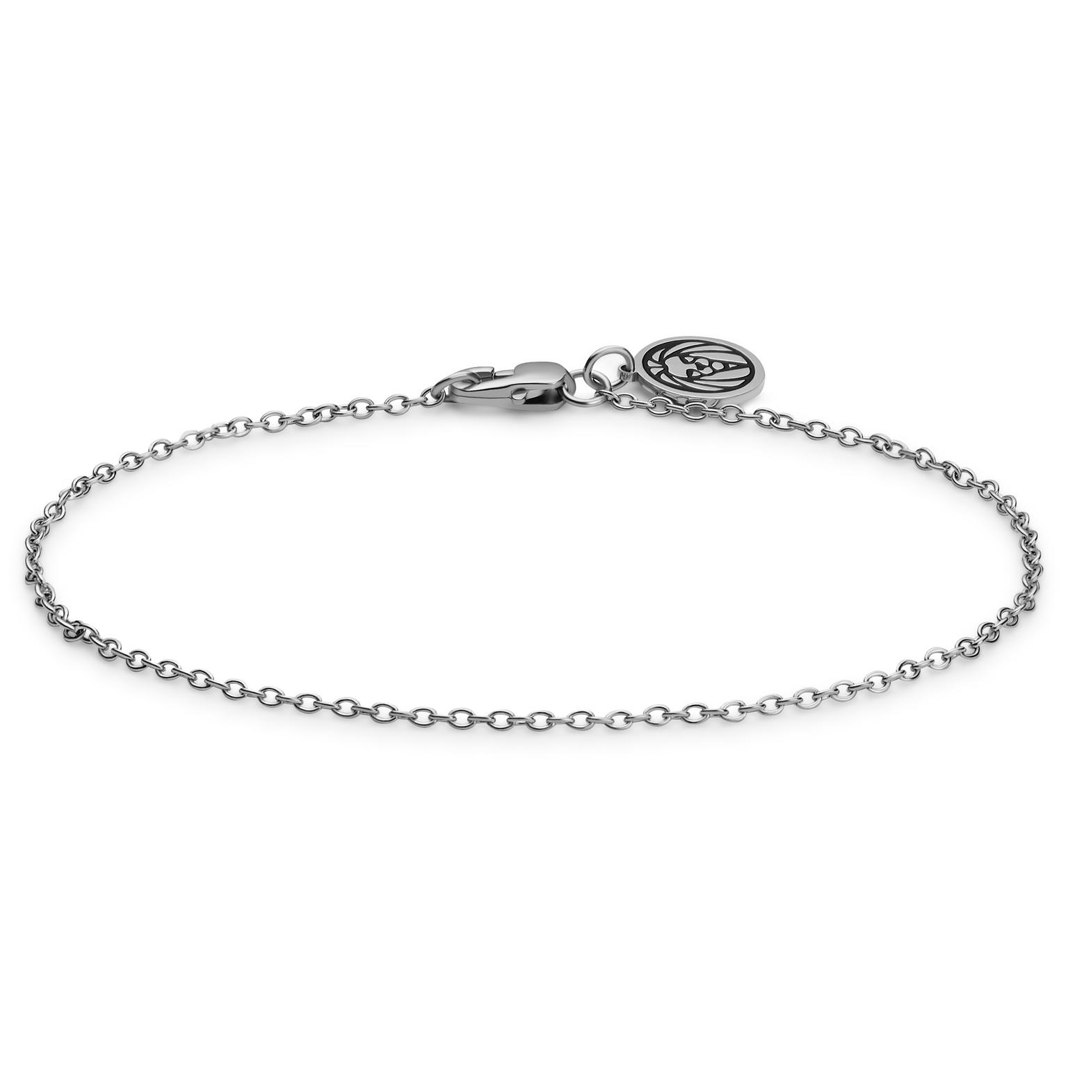 Essentials | 1,5 mm leichtes silberfarbenes Kabelketten-Armband Essentials | 1,5 mm leichtes silberfarbenes Kabelketten-Armband