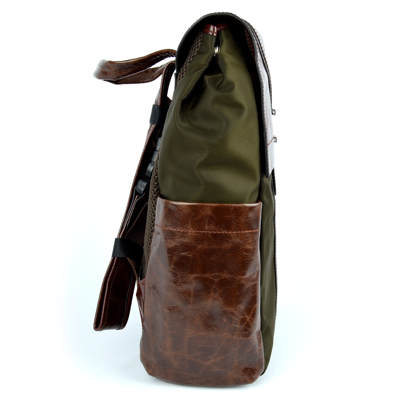 Brun Nylon/Lær Ryggsekk - 4