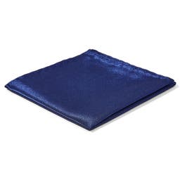 Pochette de costume en tissu bleu marine brillant 