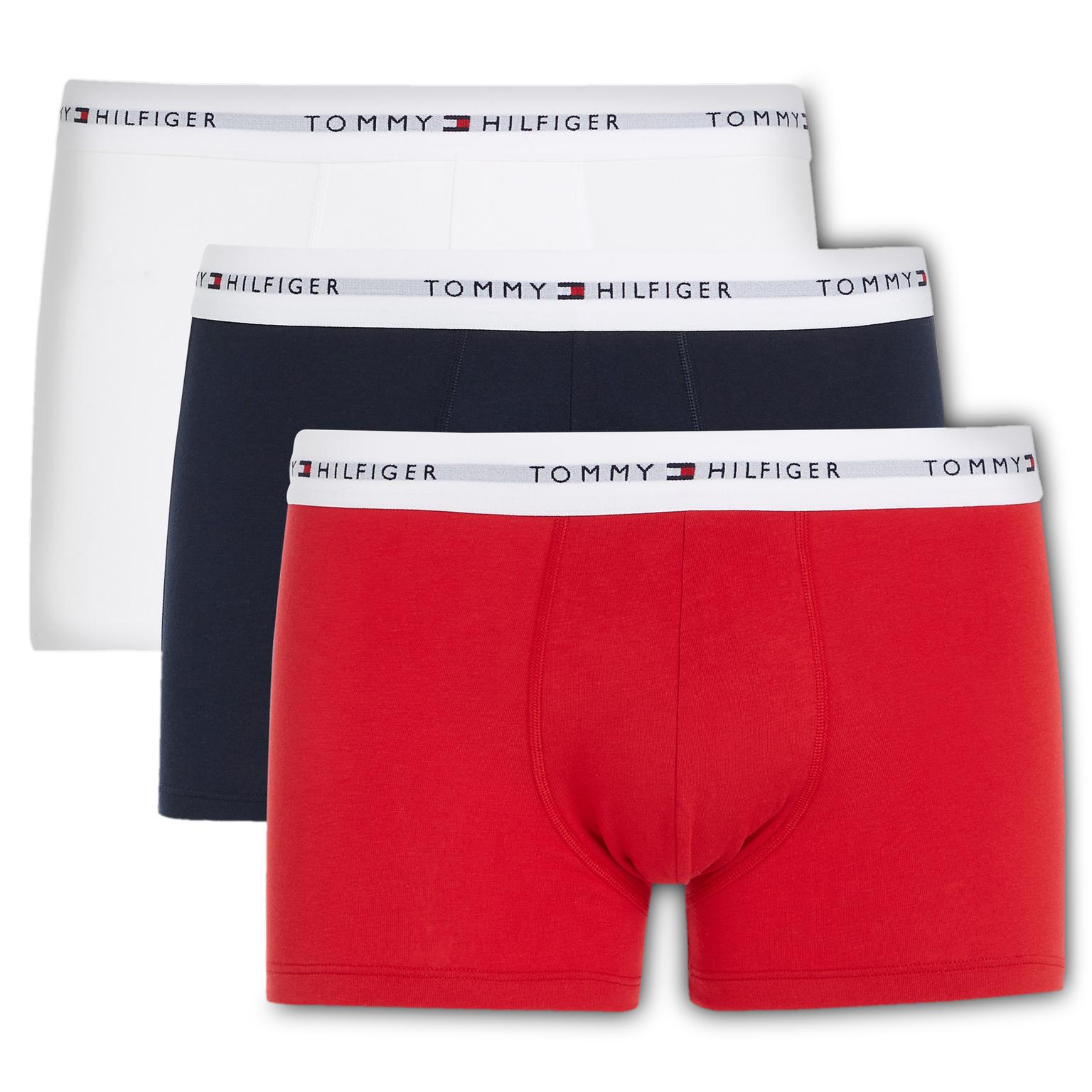 Boxeri Tommy Hilfiger tip OUB (set de 3), în culorile Desert, Alb și Roșu Boxeri Tommy Hilfiger tip OUB (set de 3), în culorile Desert, Alb și Roșu