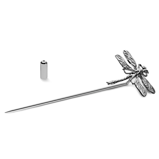 Spilla con libellula in argento con diamantini, rubino e ali in vetro, inizio '900 Spilla con libellula in argento con diamantini, rubino e ali in vetro, inizio '900