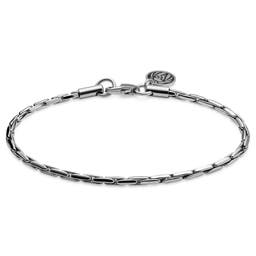 Essentials | 3 mm Silver-Tone Rectangular Box Chain Bracelet