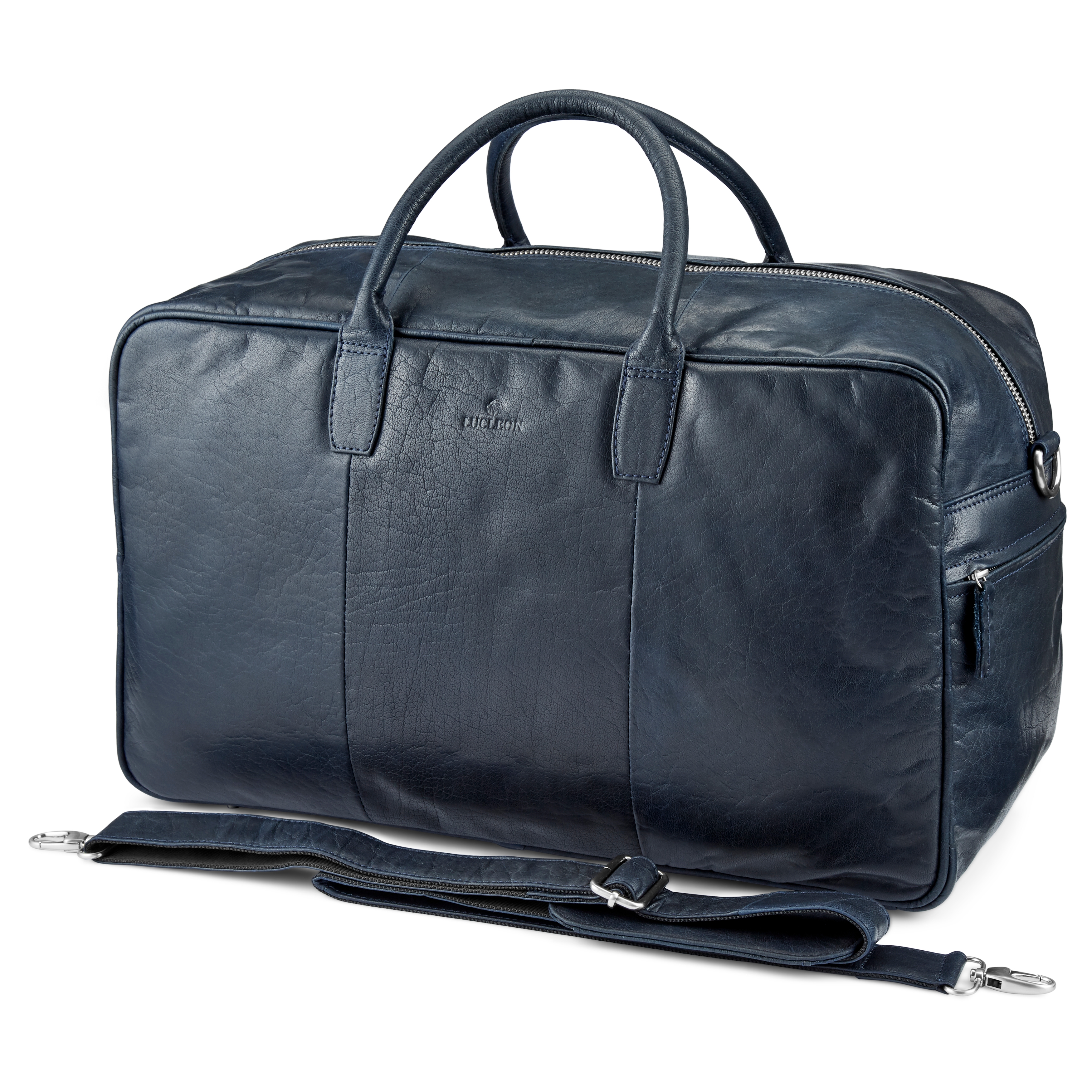 Bolsa de viaje de cuero azul marino Montreal - 4