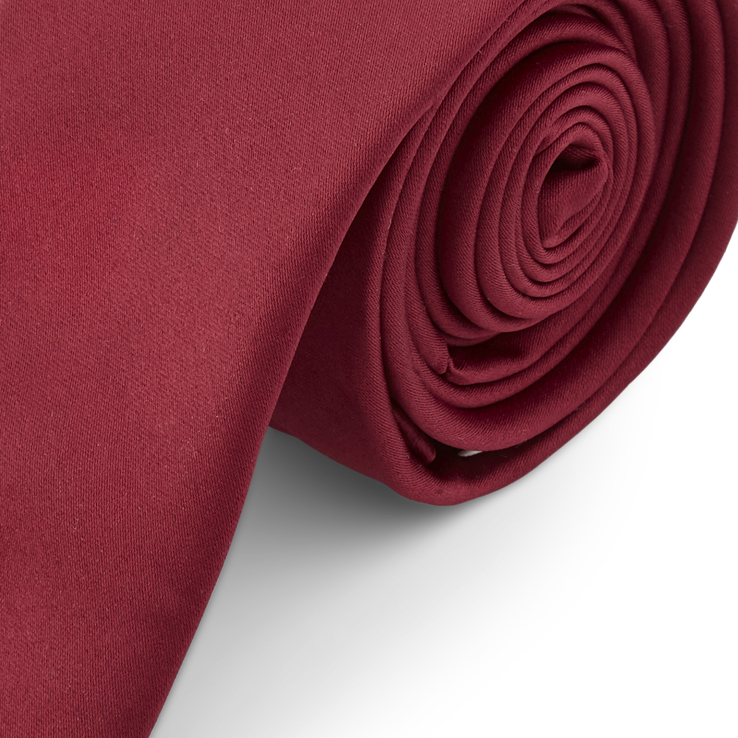 Basic Long Burgundy Polyester Tie - 2