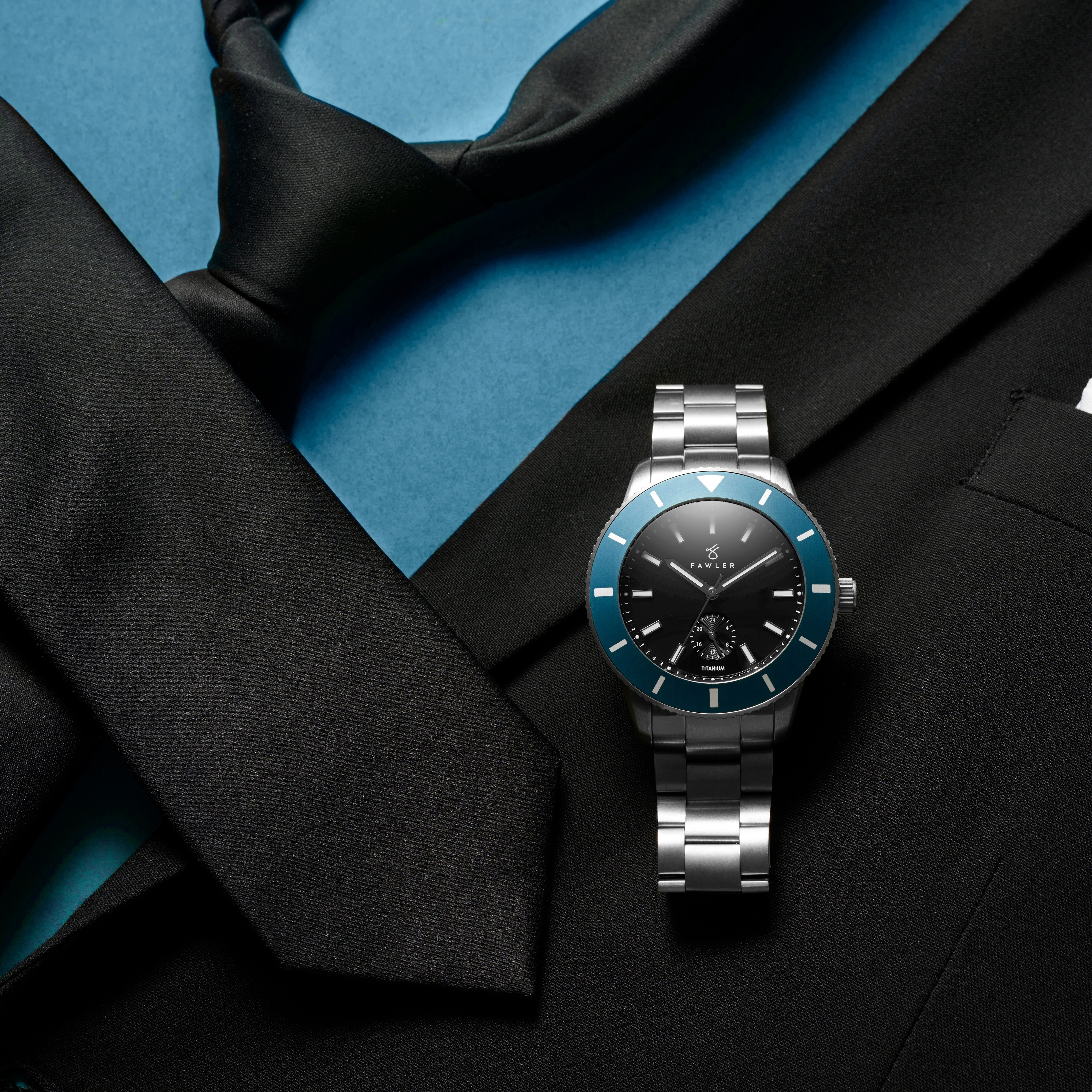 Makalu | Син матиран титанов часовник за гмуркане - 5