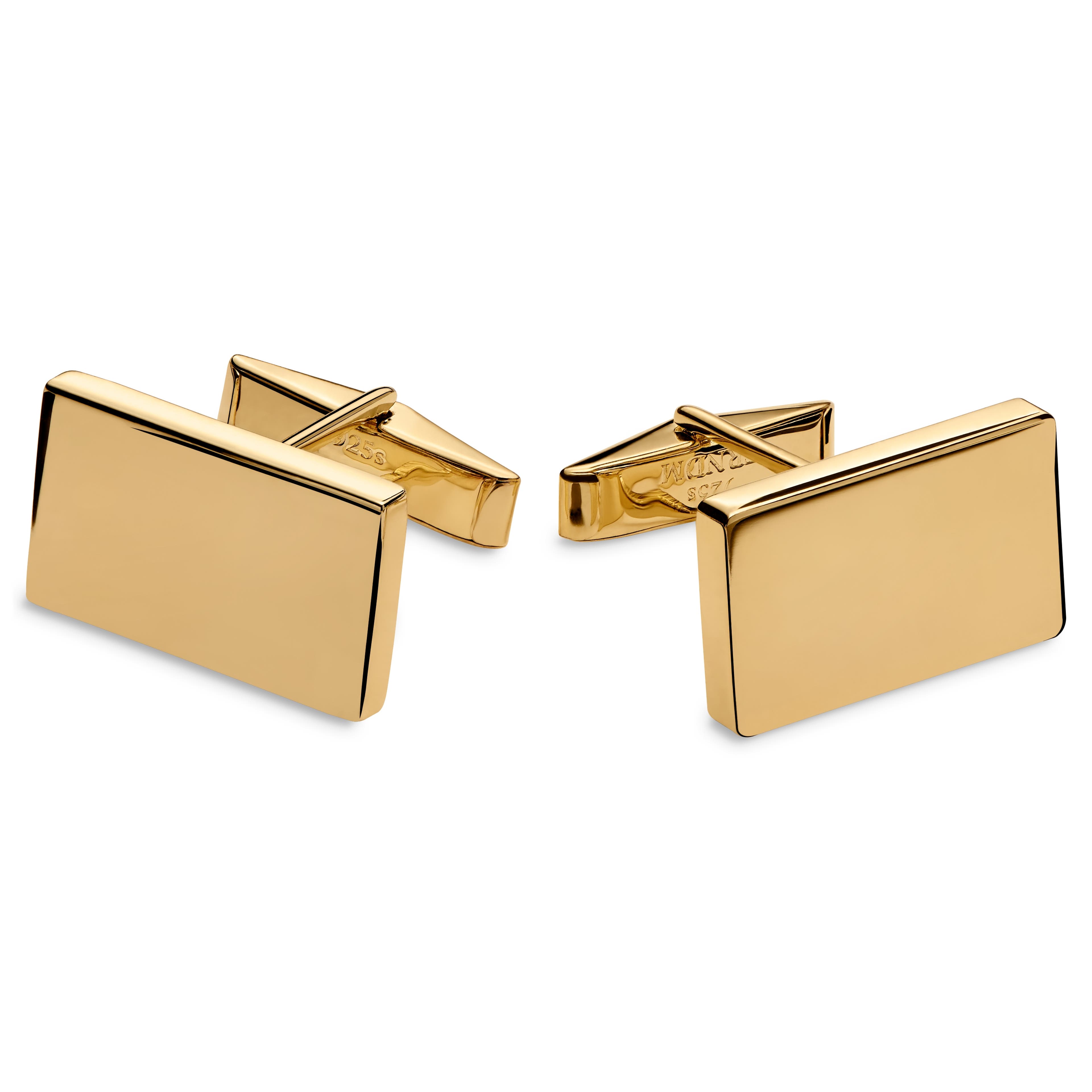 Rectangle Gold 925s Classic Cufflinks