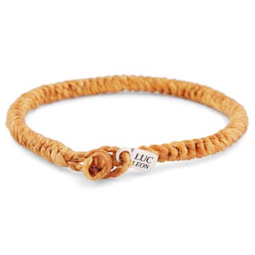 Golden Brown Woven Waxed Cotton Bracelet