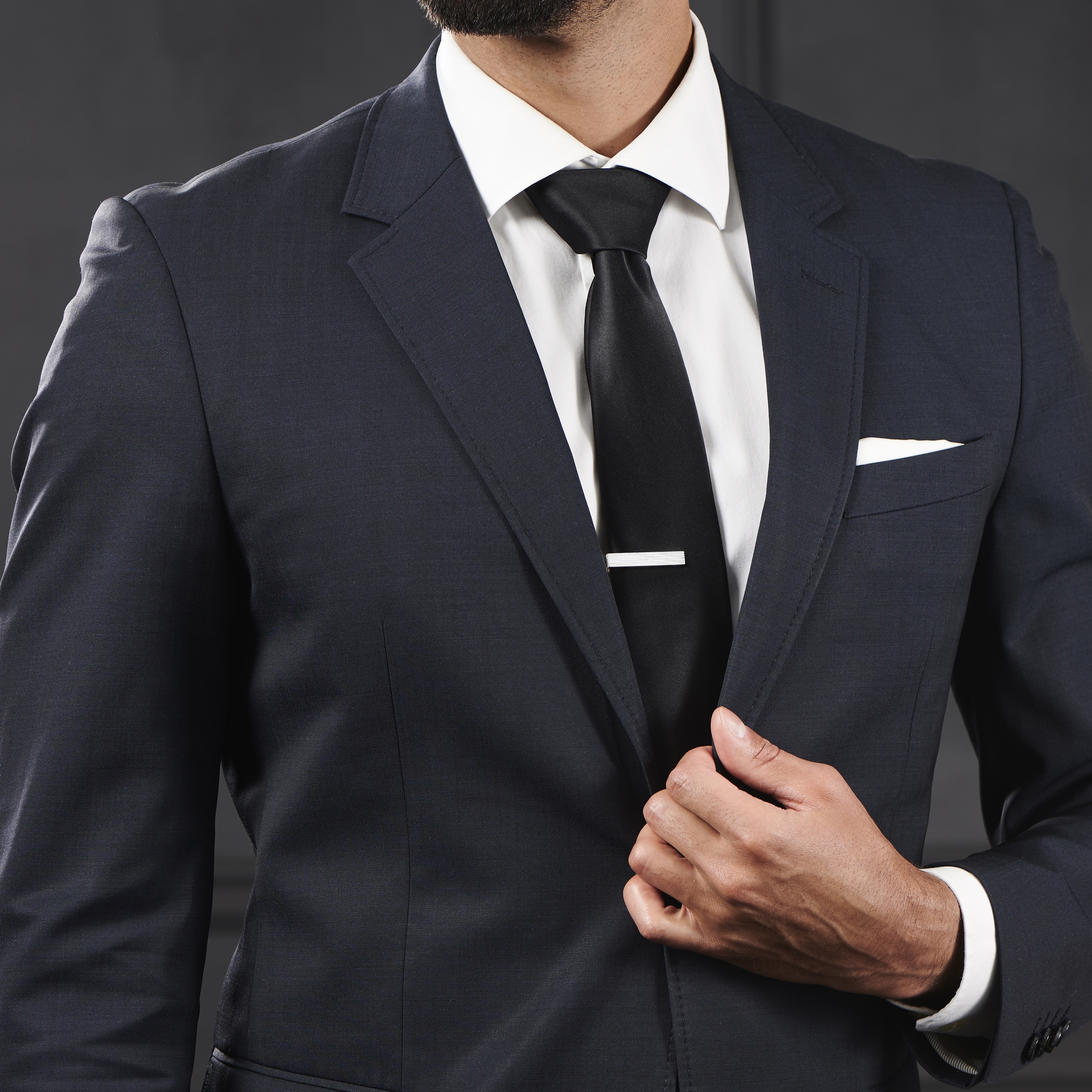 Pasador de corbata corto surcado plata 925s - 5