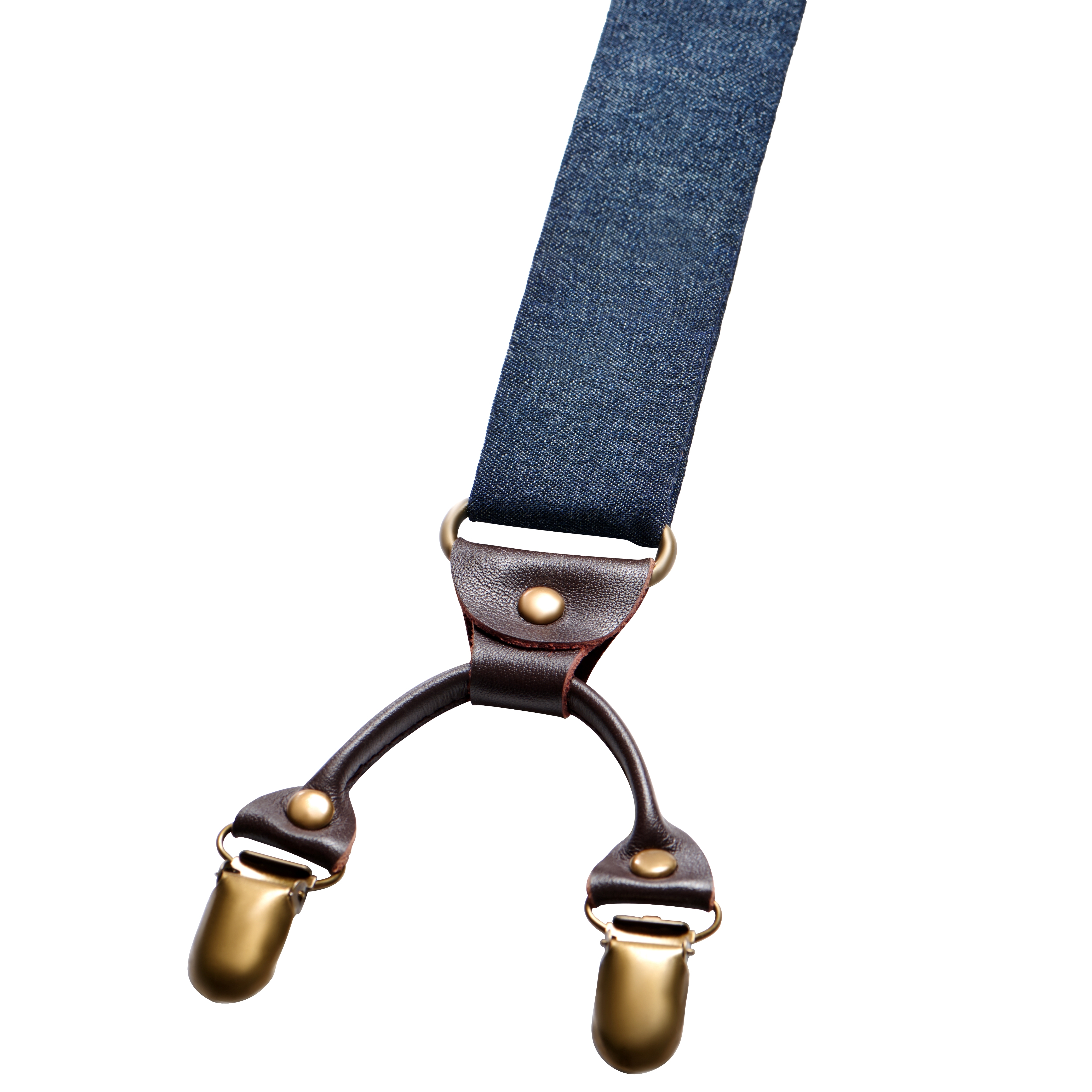 Mörkblå jeanshänglen med Y-design och dubbla clip-ons - 3