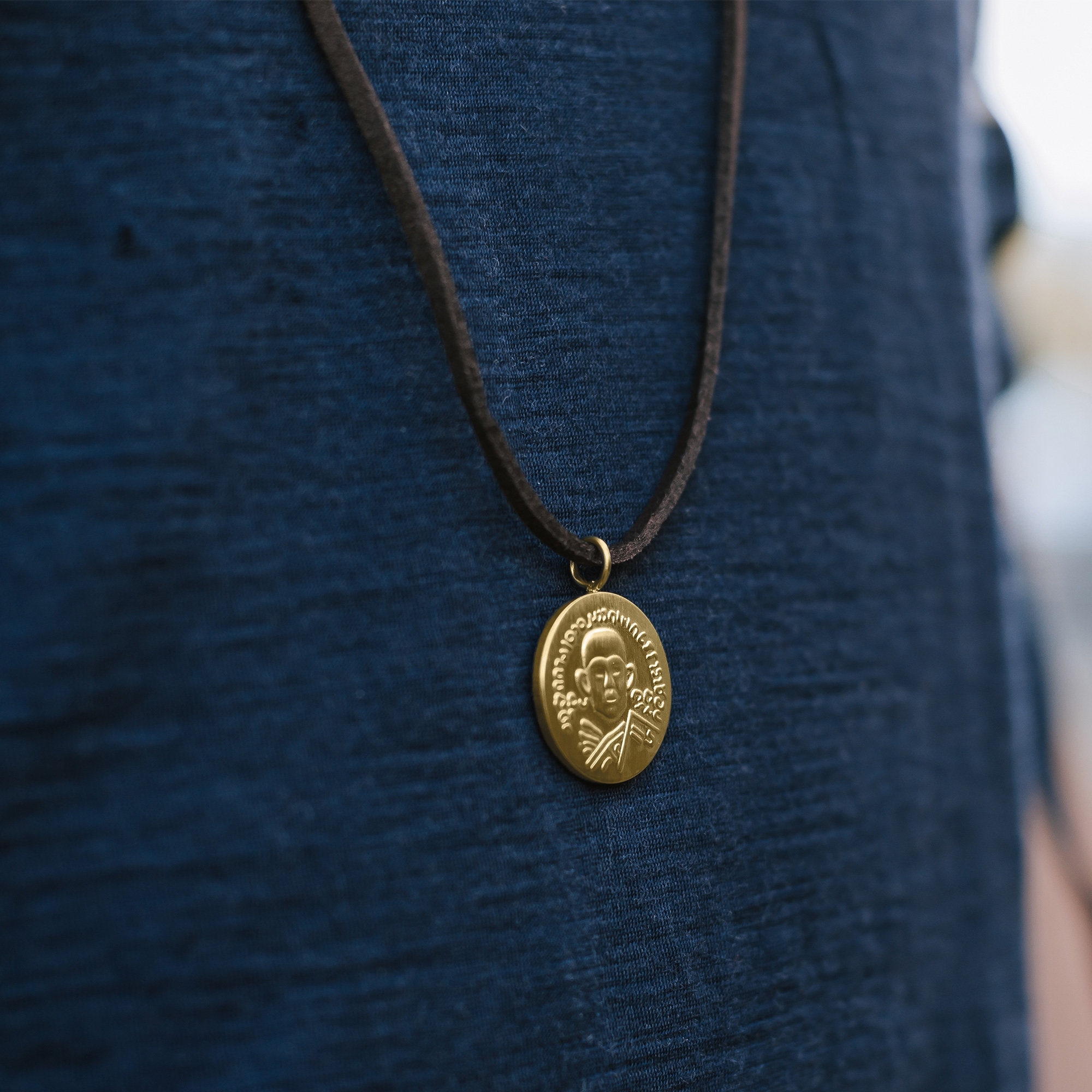 Gold-Tone Hindu Leather Iconic Necklace - 5