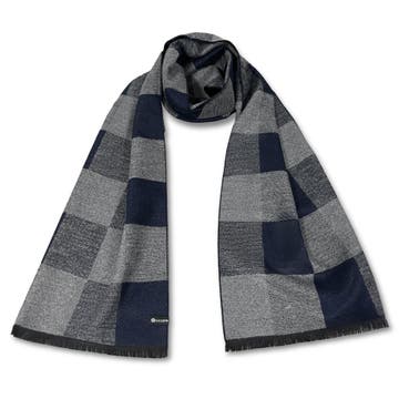 Metro | Γκρι & μπλε μαρέν καρό κασκόλ για κοστούμι Metro | Γκρι & μπλε μαρέν καρό κασκόλ για κοστούμι