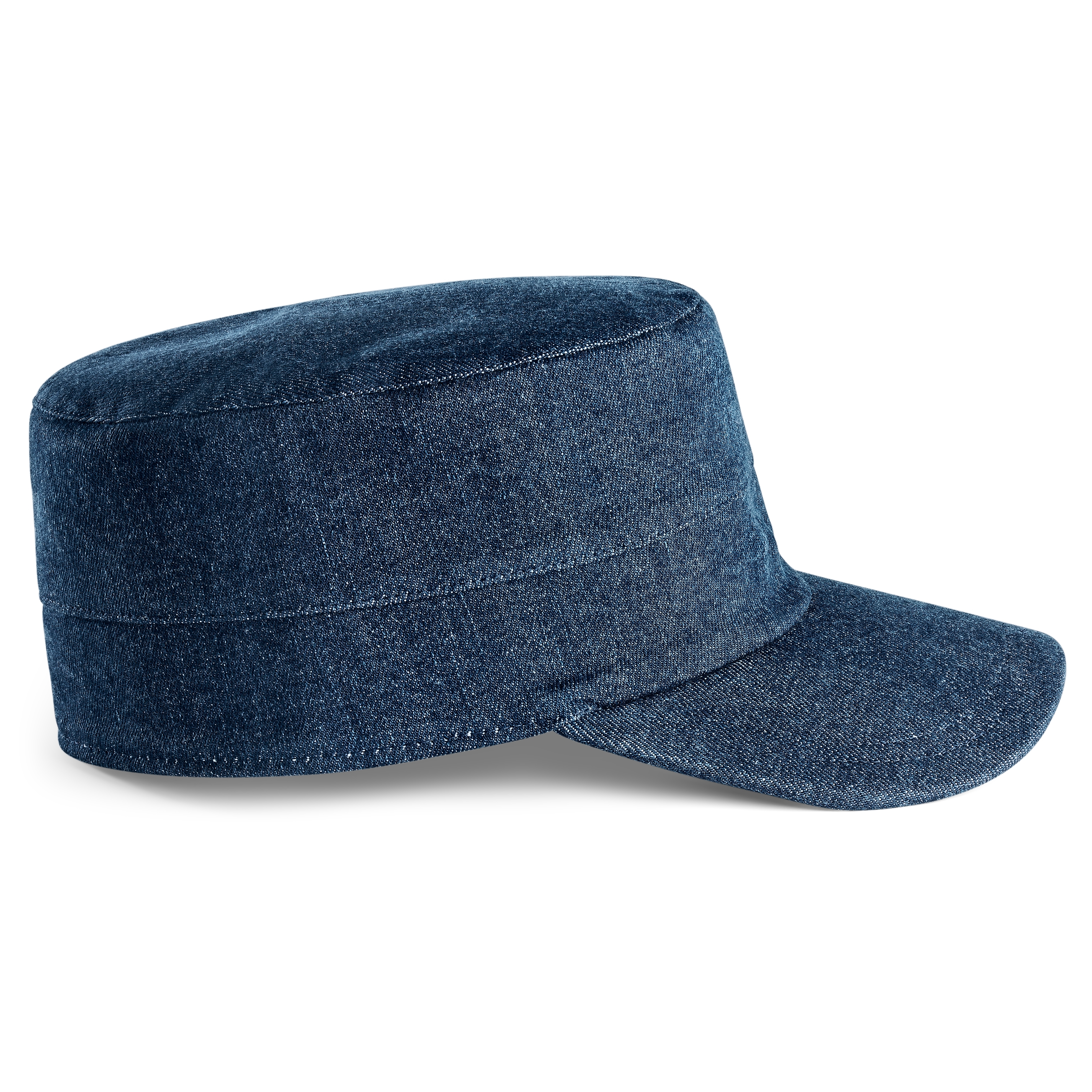 Lacuna | Casquette militaire en denim bleu clair  - 4