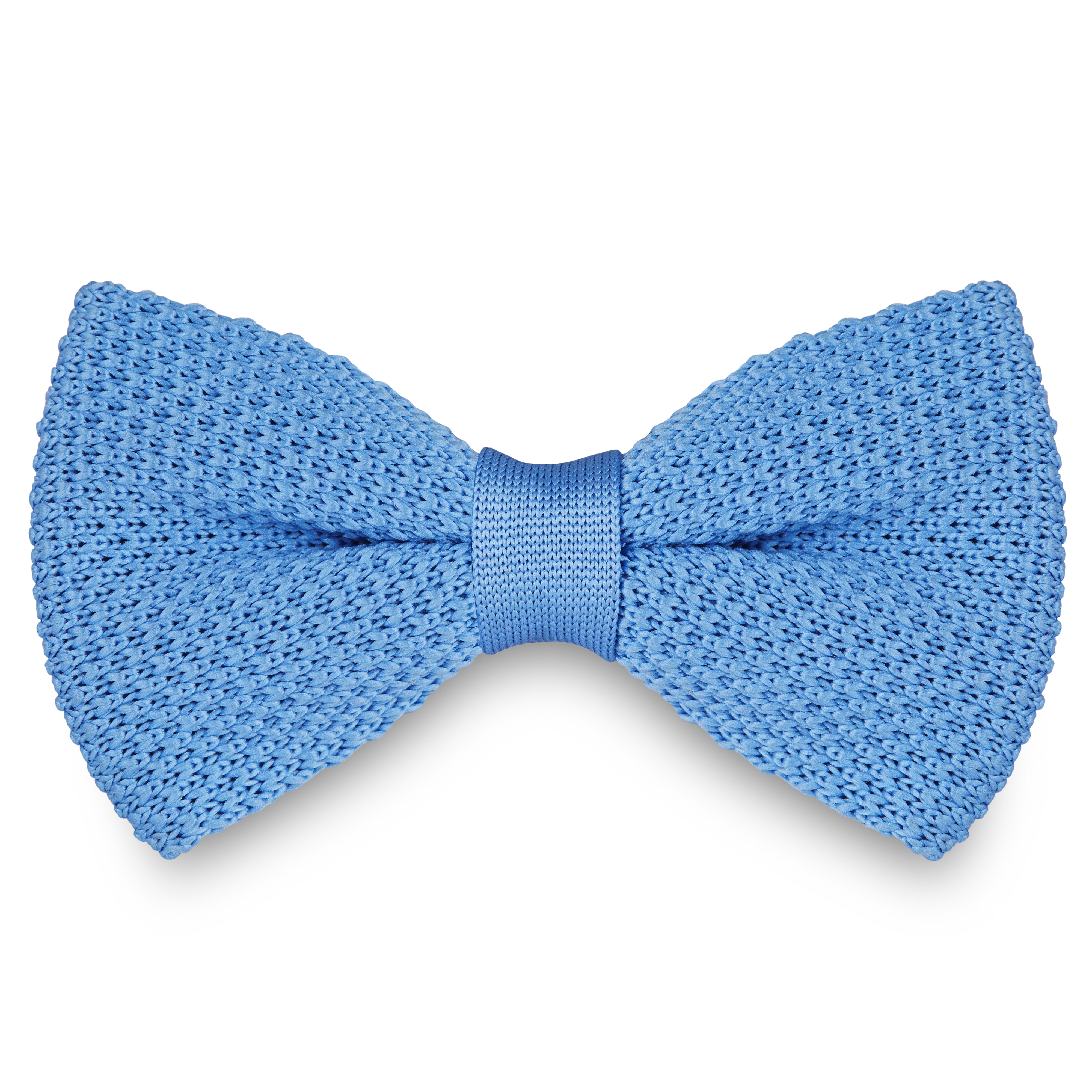 Sky Blue Knitted Bow Tie - 1