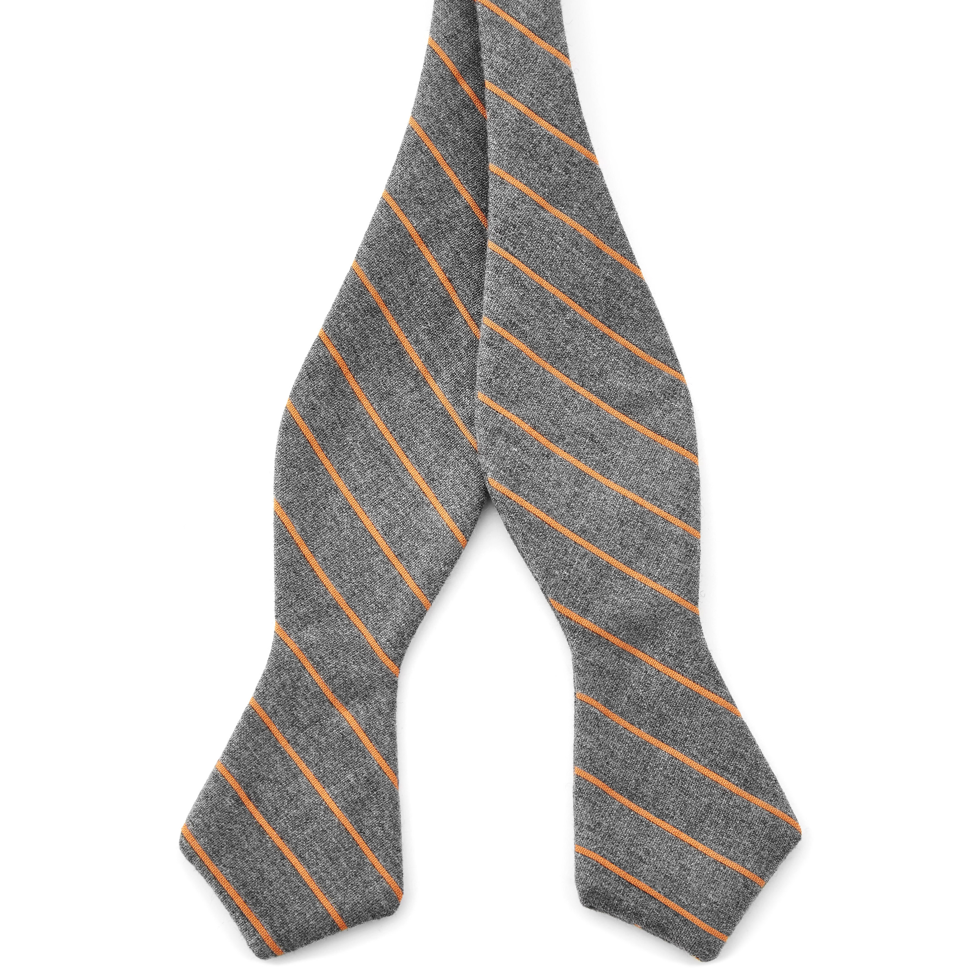 Grey and Orange Self Tie Bow Tie - 1