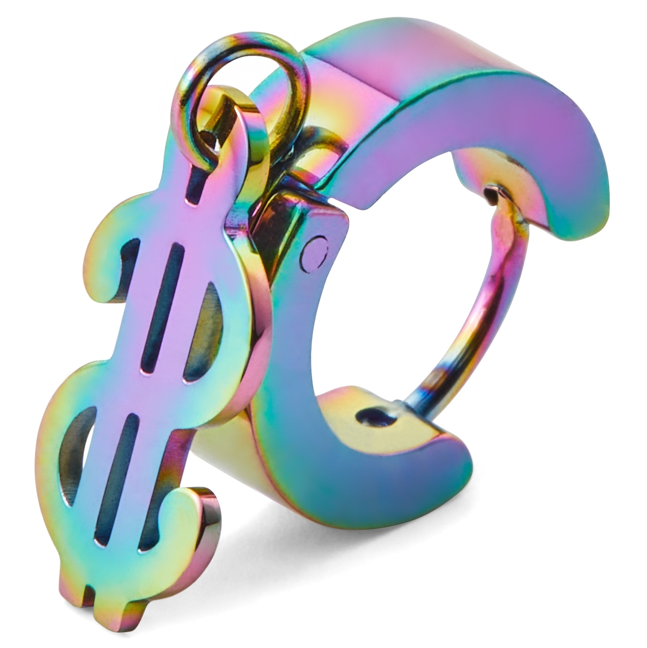 Pendiente de aro con colgante de dólar arcoíris Floyd - 3