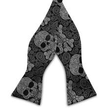 Grey self tie bow ties