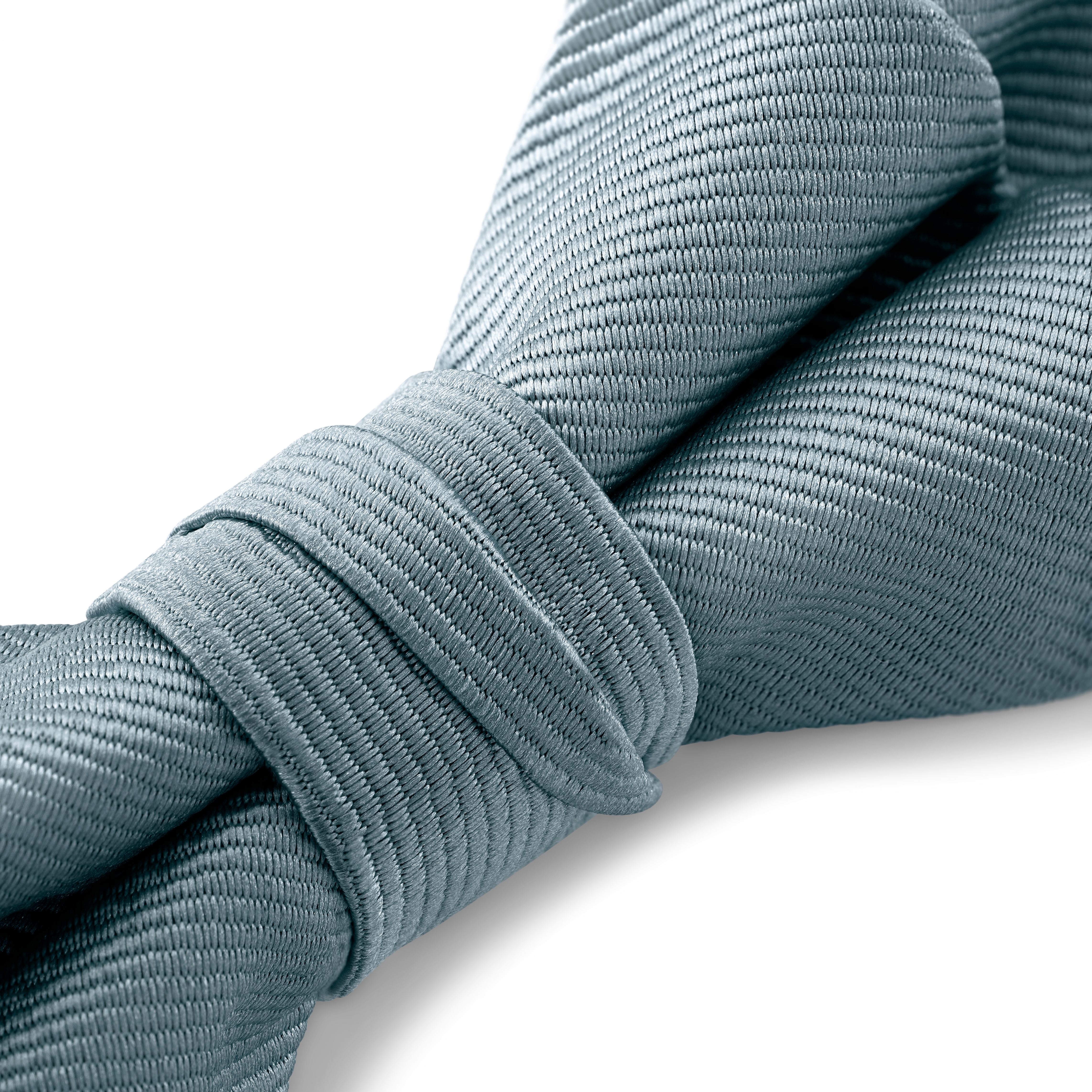 Papillon pre-annodato grigio fumo a punta di diamante con motivo gros-grain - 3