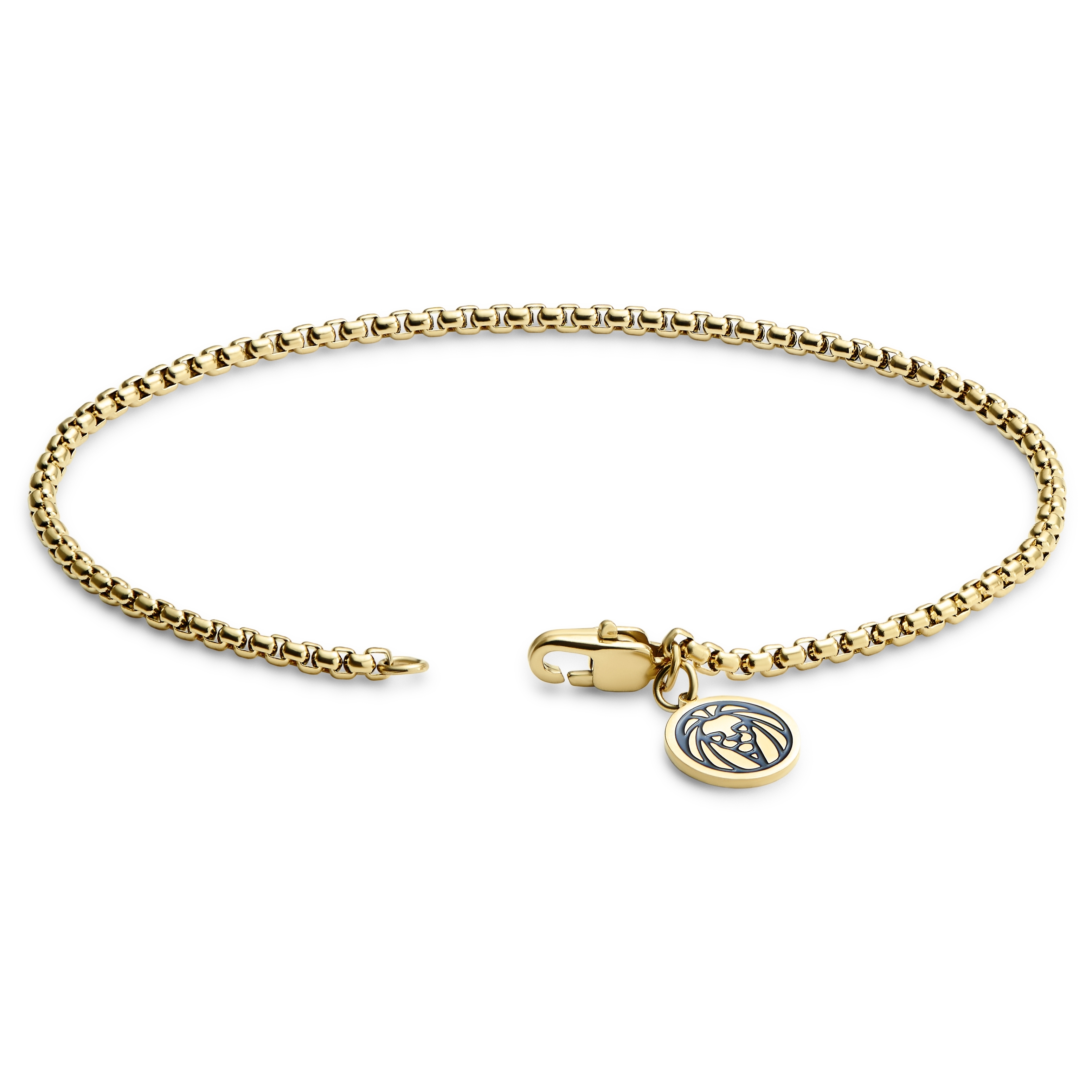 Essentials | 2 mm goldfarbenes quadratisches Box-Kettenarmband - 3