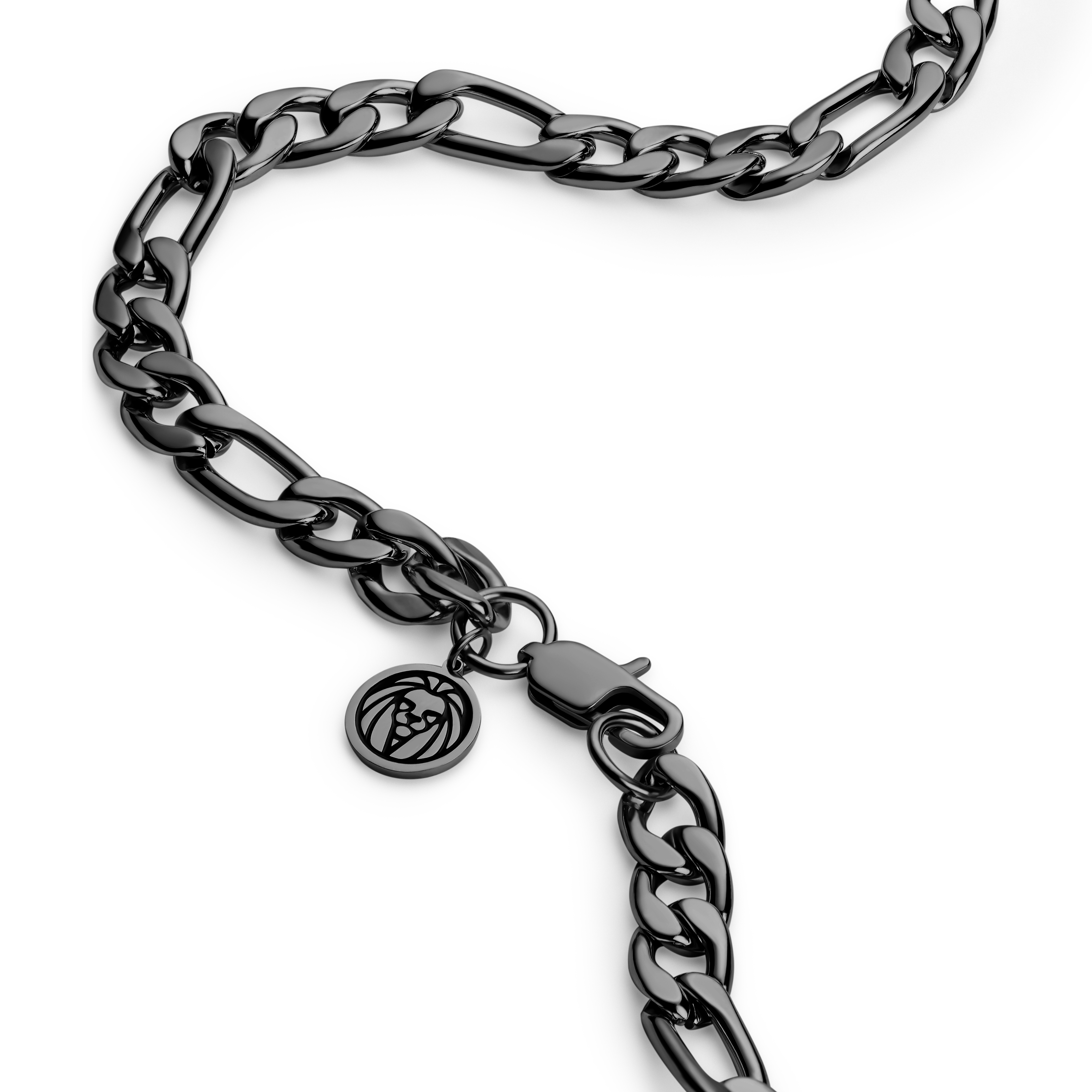 Essentials | Черно колие от верижка фигаро 8 мм - 3