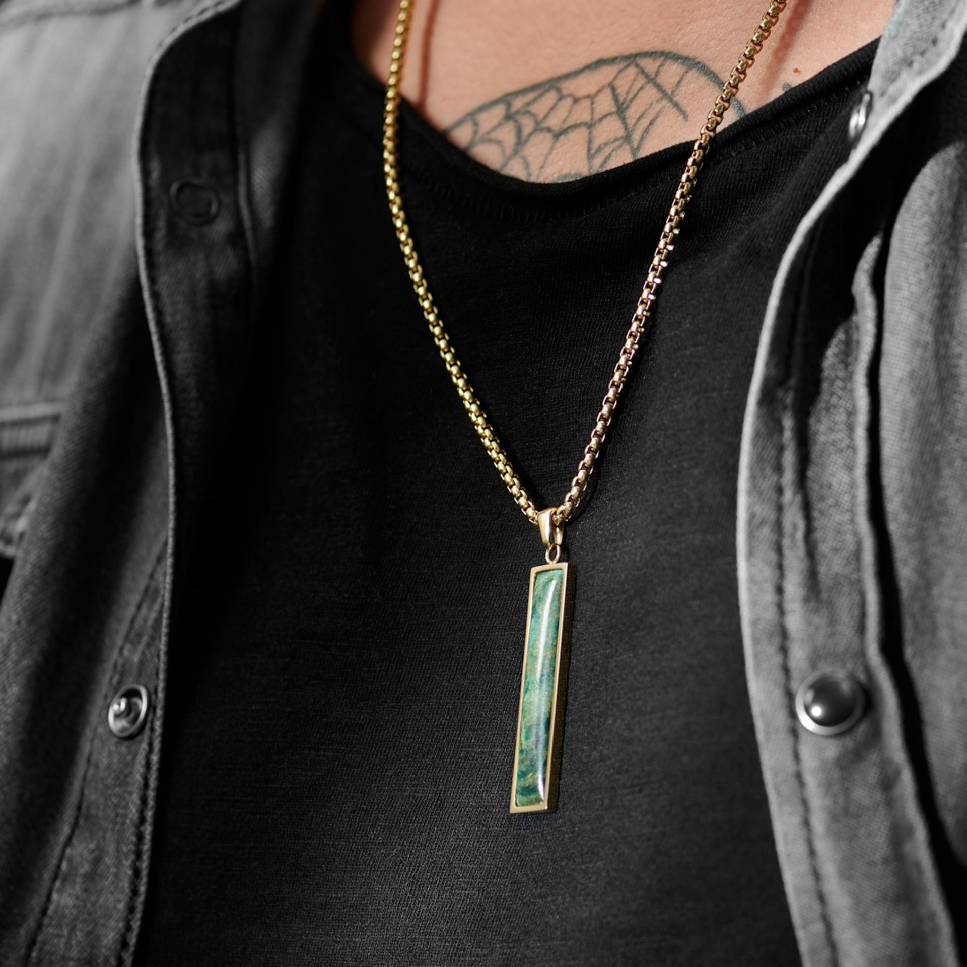 Orisun | Gold-Tone & Green African Jade Box Chain Necklace | In stock ...