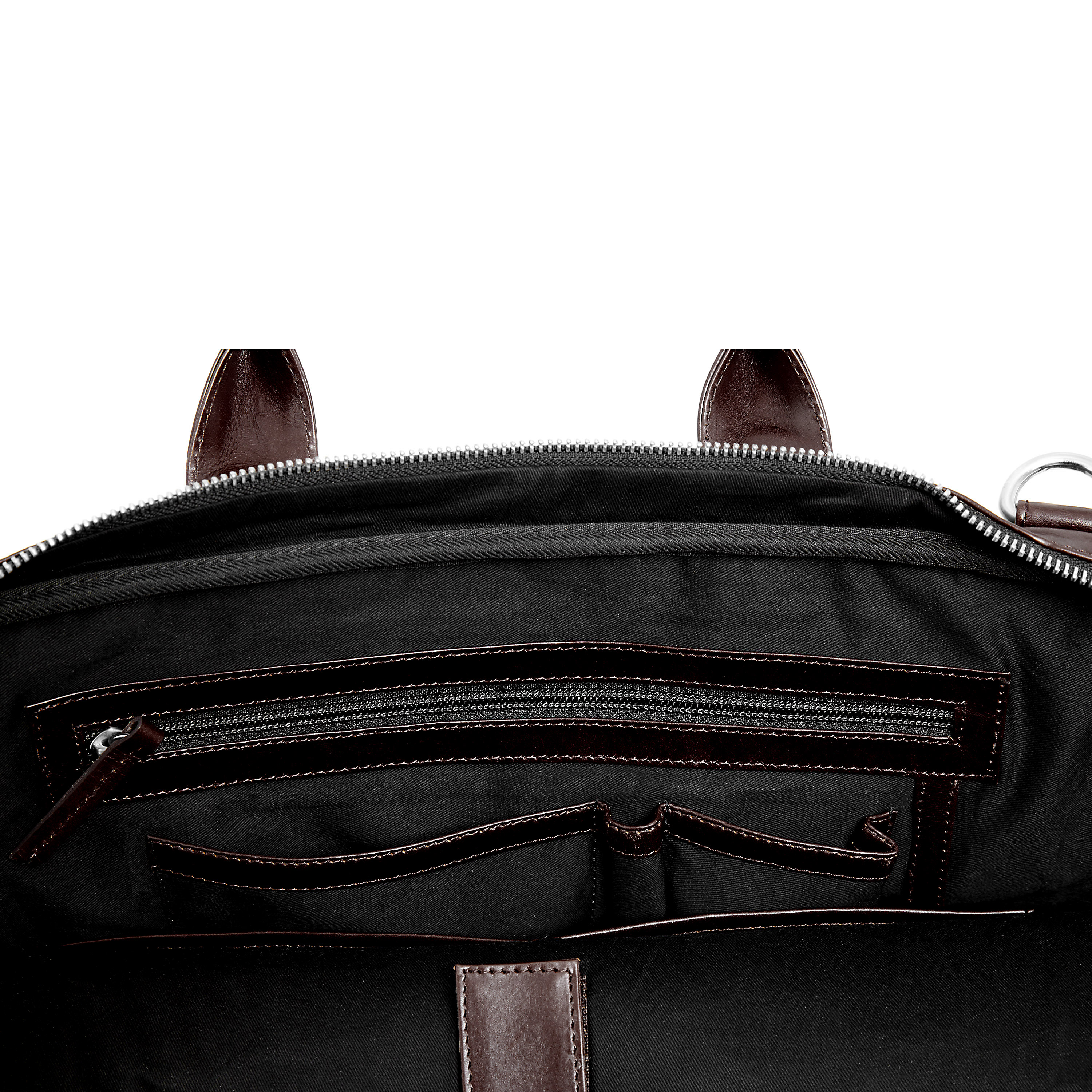Dunkelbraune Schlanke Jasper Leder Laptoptasche Mit Reißverschluss - 11