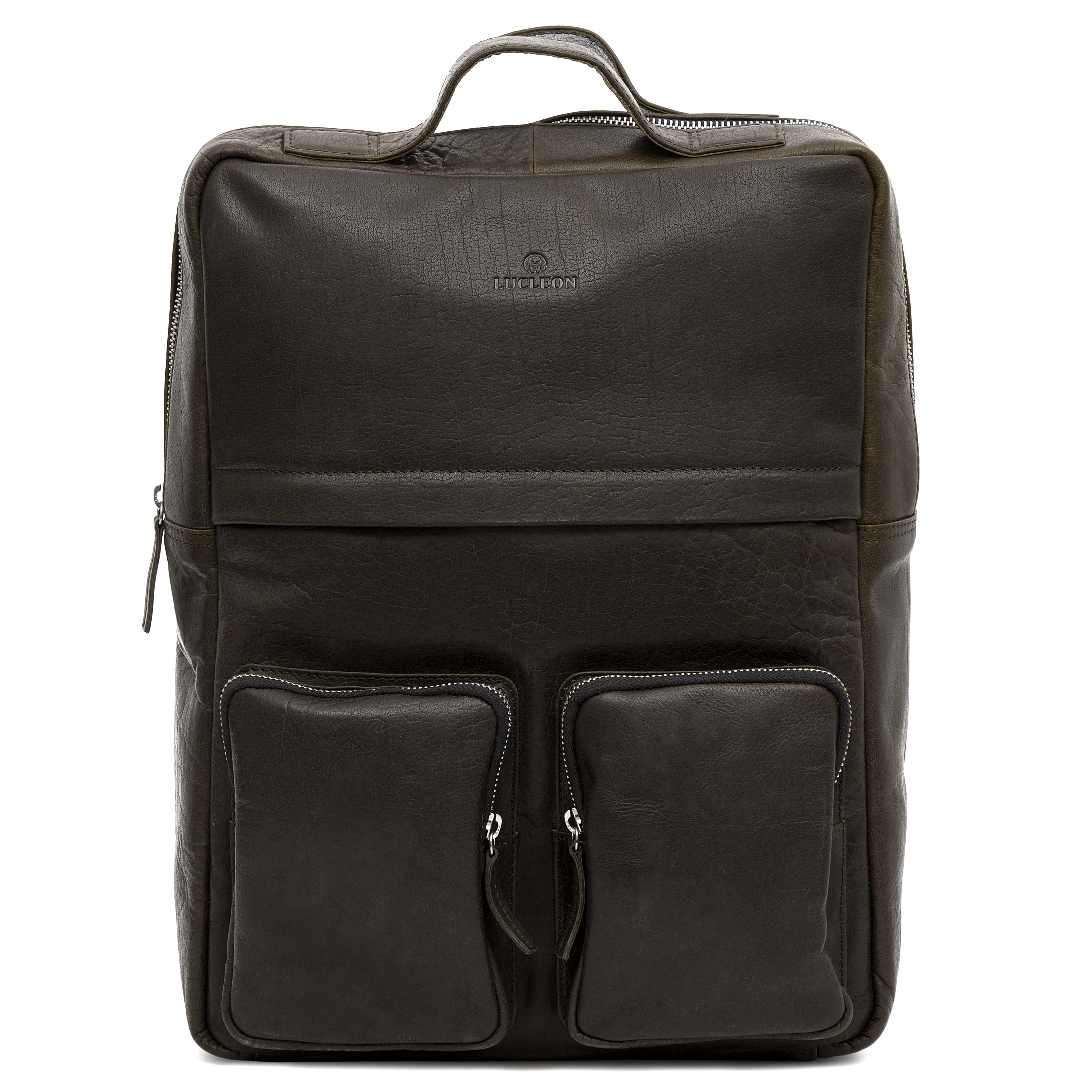 Montreal Retro olivový kožený batoh - 2