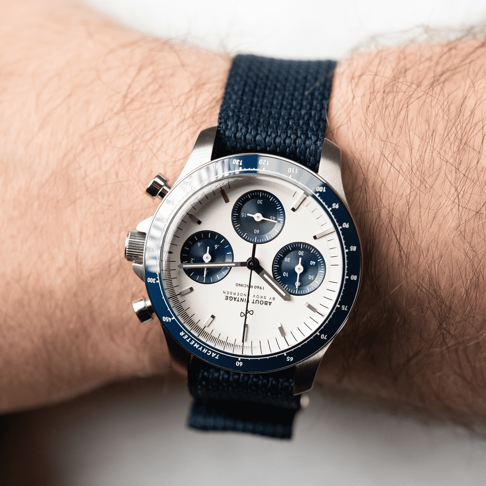 1960 Racing Chronograph | Kirurgisk stål, Marineblå & Hvid - 3