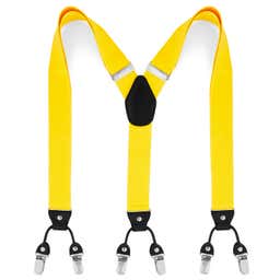 Wide Canary Yellow Clip-On Braces