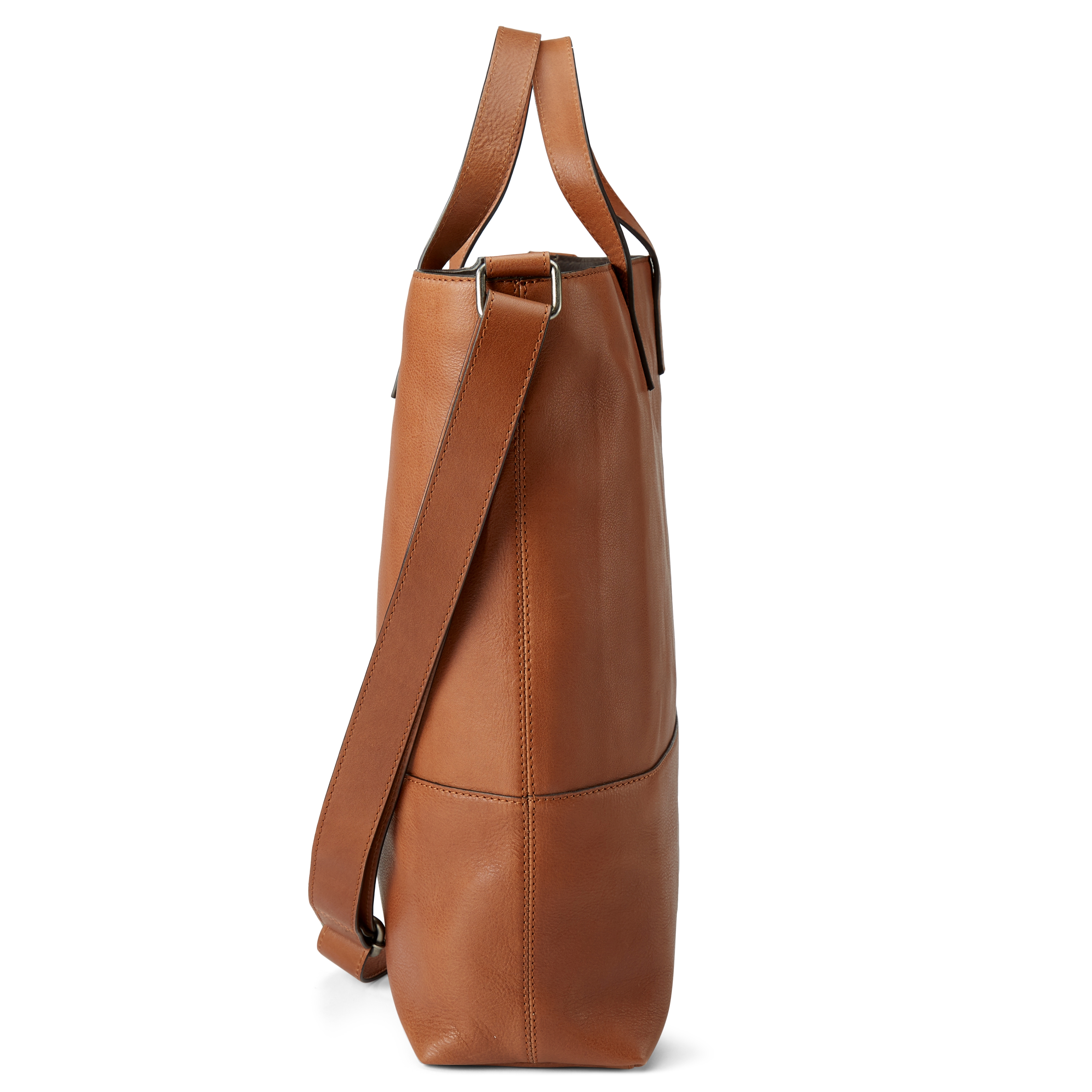 Lon Ljusbrun & Mörkbrun Shoppingväska i Läder - 6