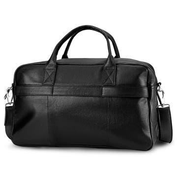 Fidei | Slim Black Full Grain Goat Leather Weekend Bag Fidei | Slim Black Full Grain Goat Leather Weekend Bag