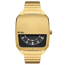 Hoc | Relógio em Aço Inoxidável Dourado com Mostrador Semioculto
