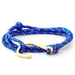 Cobalt Blue & Gold-Tone Fish Hook Bracelet