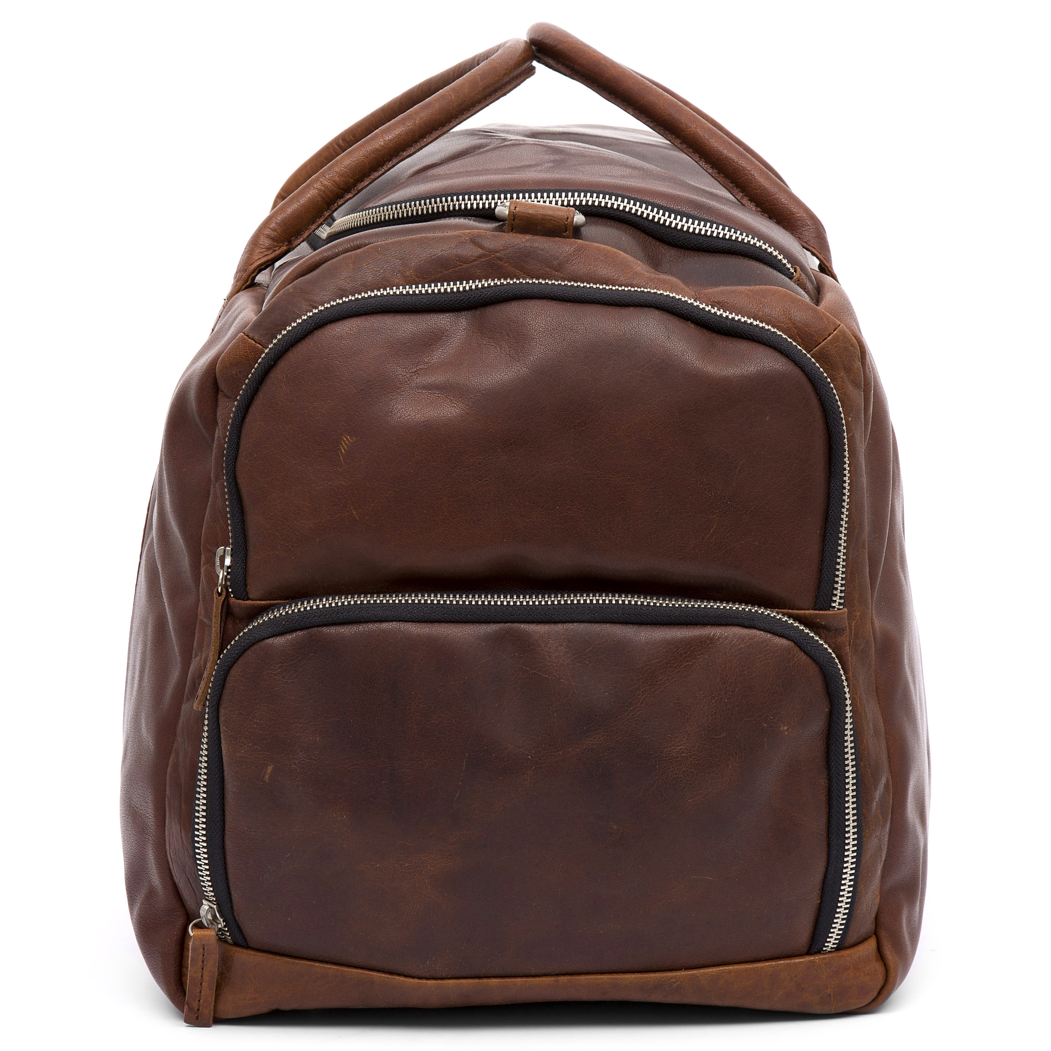 Montreal Large Tan Leather Duffel Bag - 7