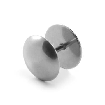 1/4 (6 mm) Black Stainless Steel Faux Plug Earring