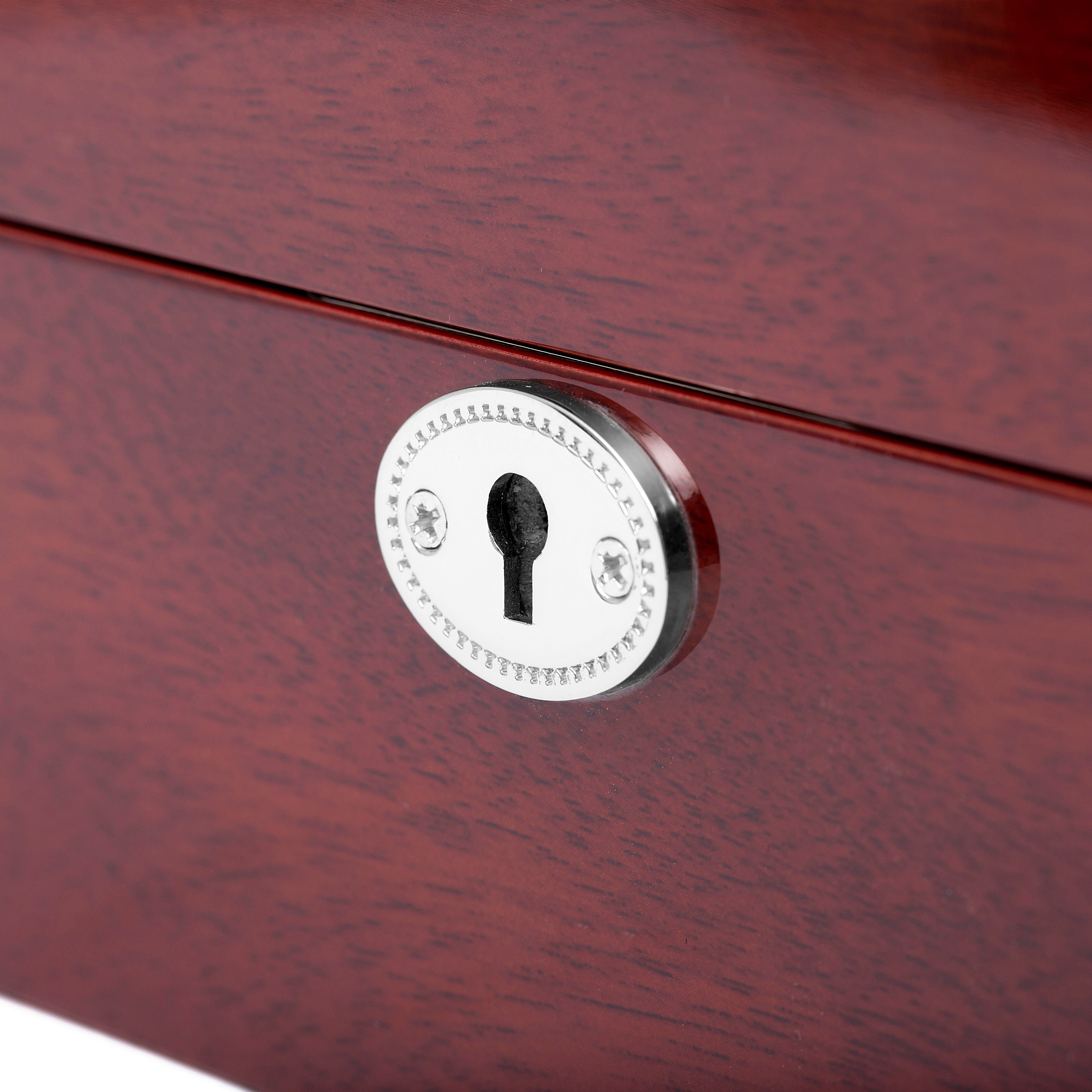 Körsbärsträ & Gräddfärgad Insida Klocklåda - 10 klockor - 6