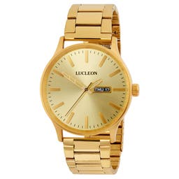 Grover | Gold-Tone Stainless Steel Day-Date Watch With Gold-Tone Dial