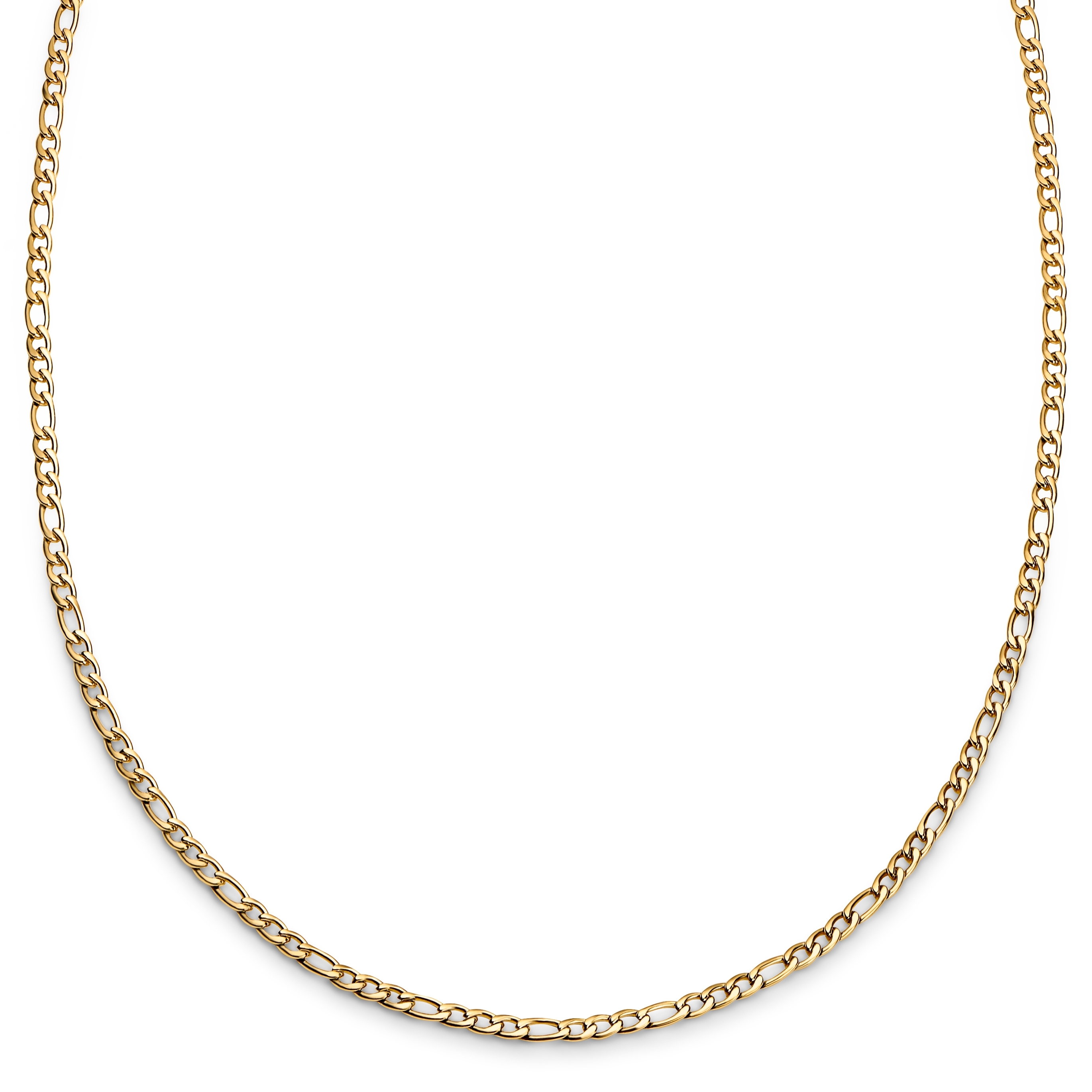 Mens gold sales figaro necklace