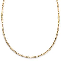 Essentials | 4 mm Gold-tone Figaro Chain Necklace