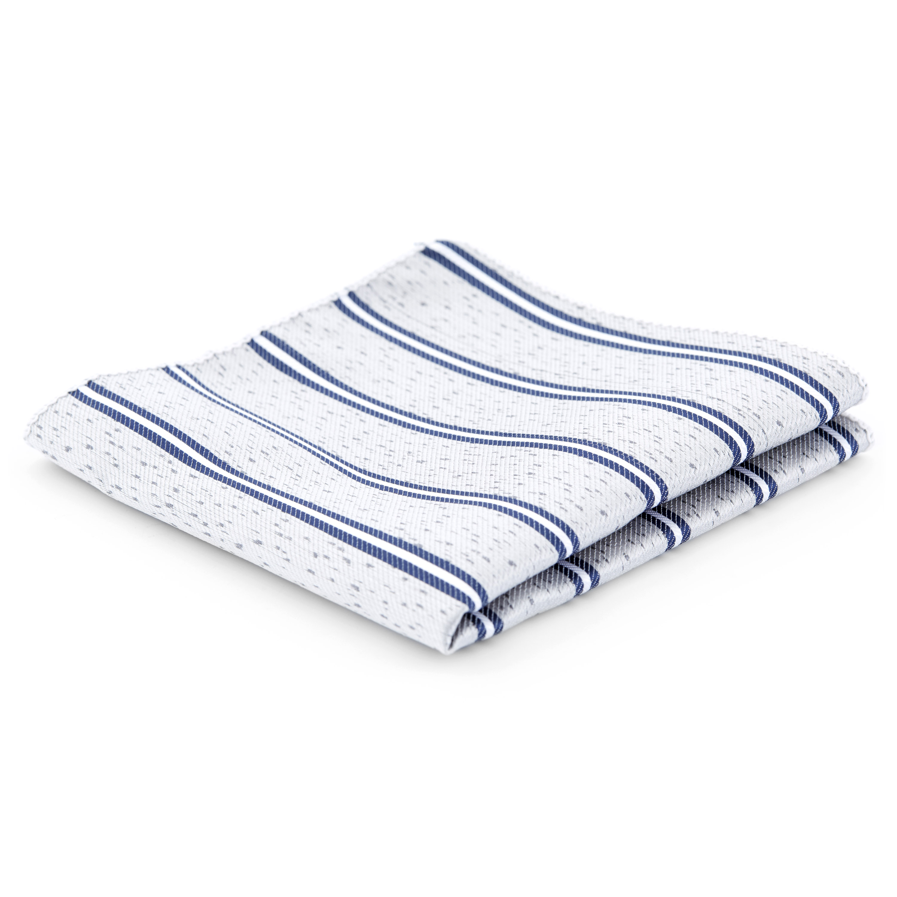 Sininen ja hopea pintakuvioitu taskuliina - 1