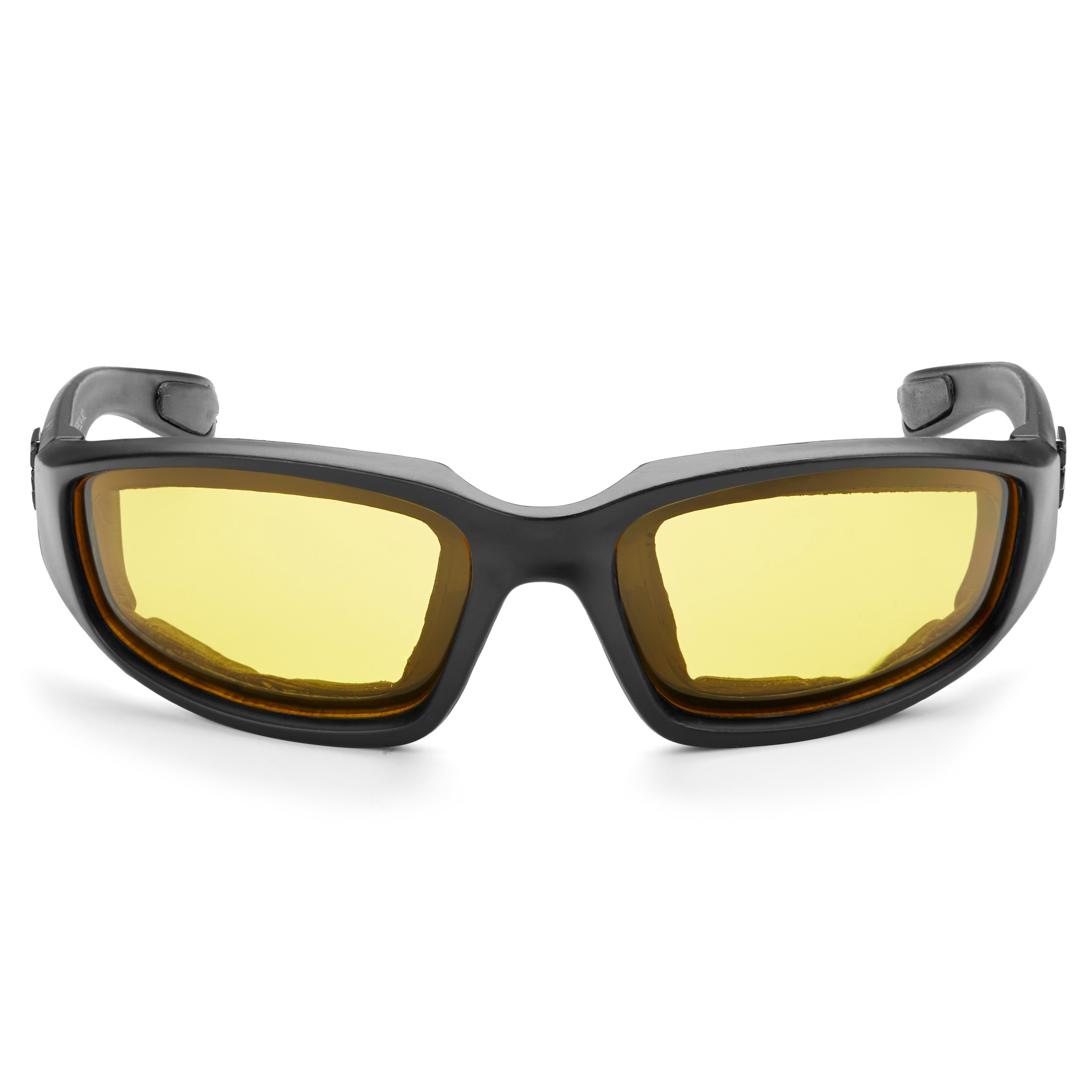 Lunettes de soleil matelassées noir et ambre - 1