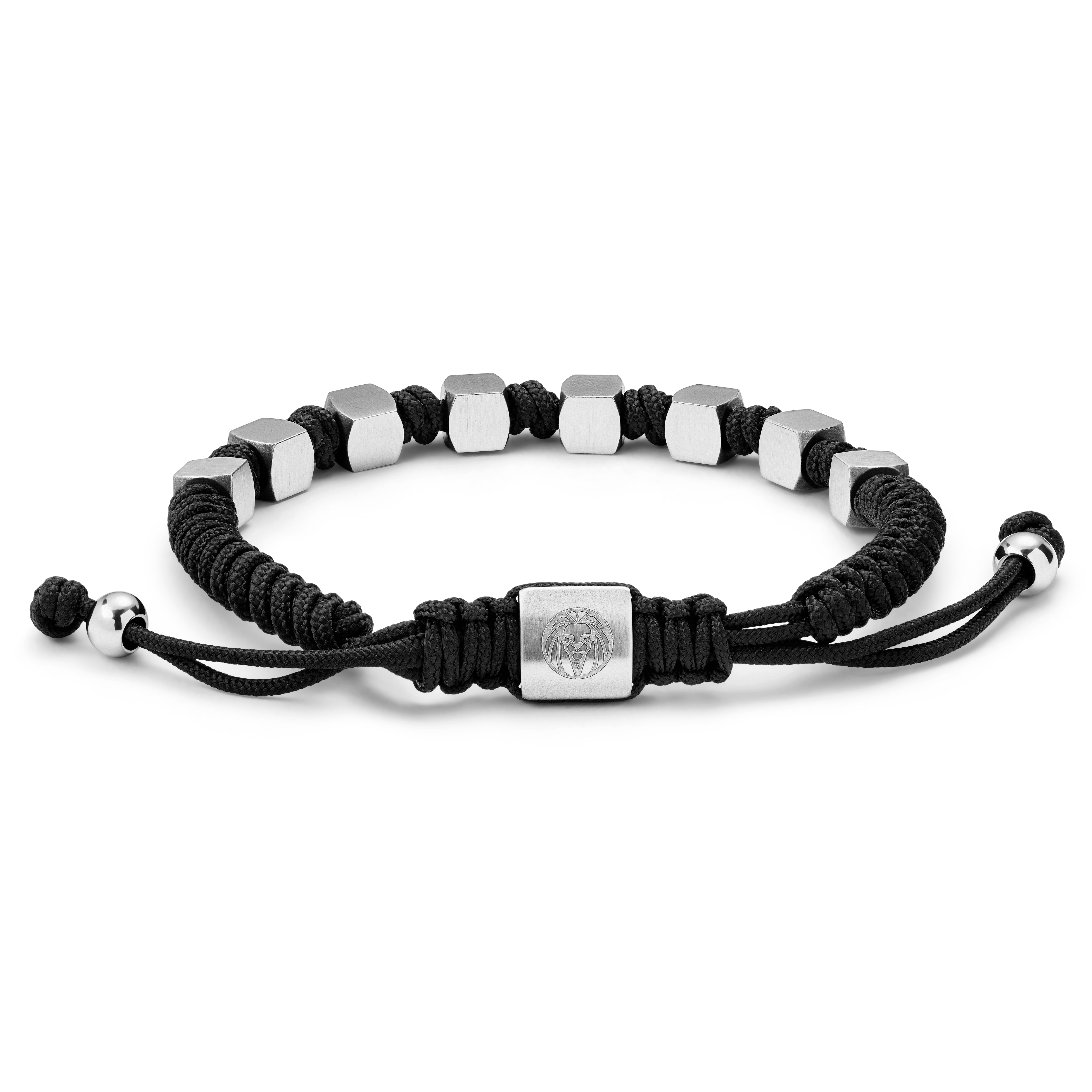 Bracciale con perline squadrate in acciaio chirurgico - 2