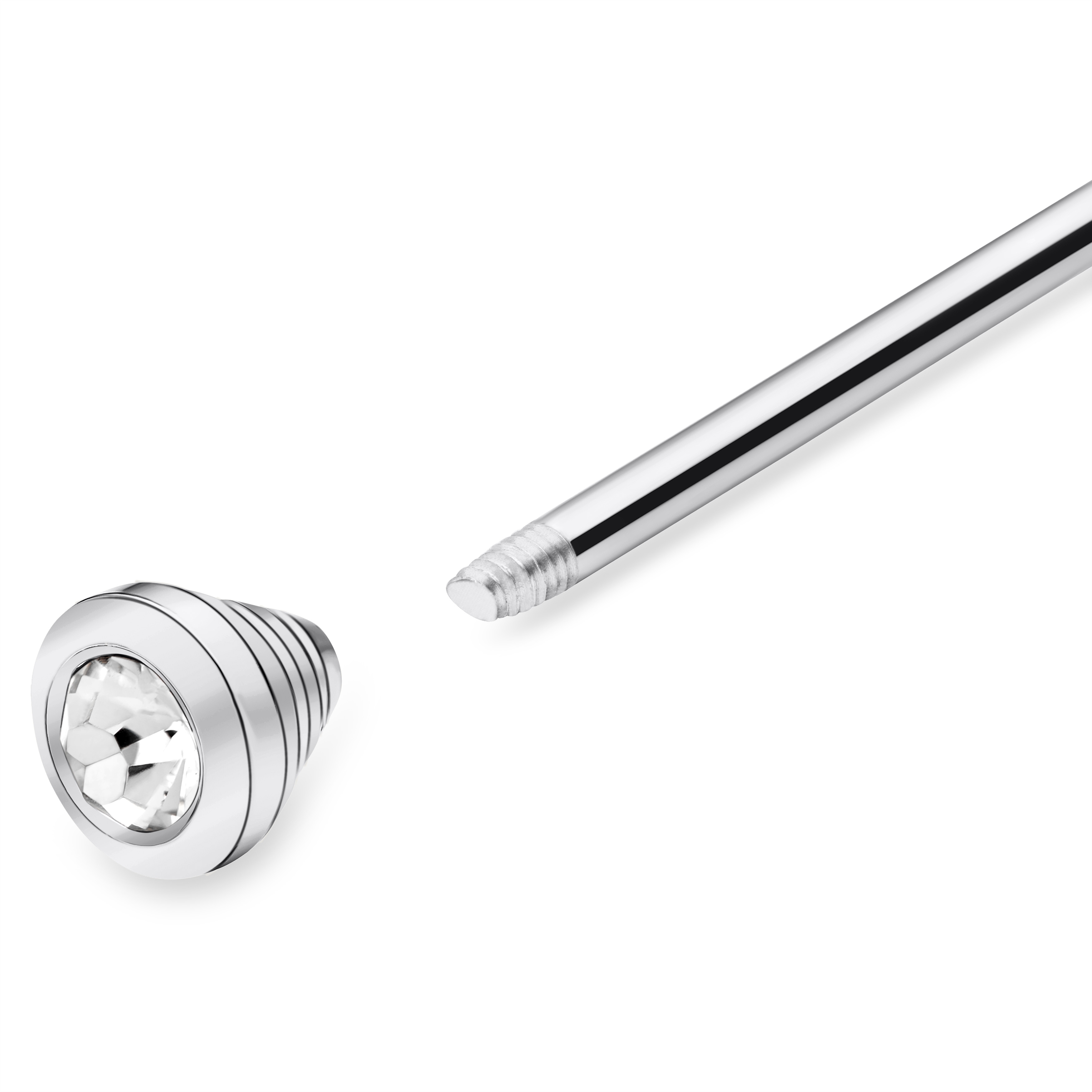 Silver-Tone Collar Bar with Zirconia - 2