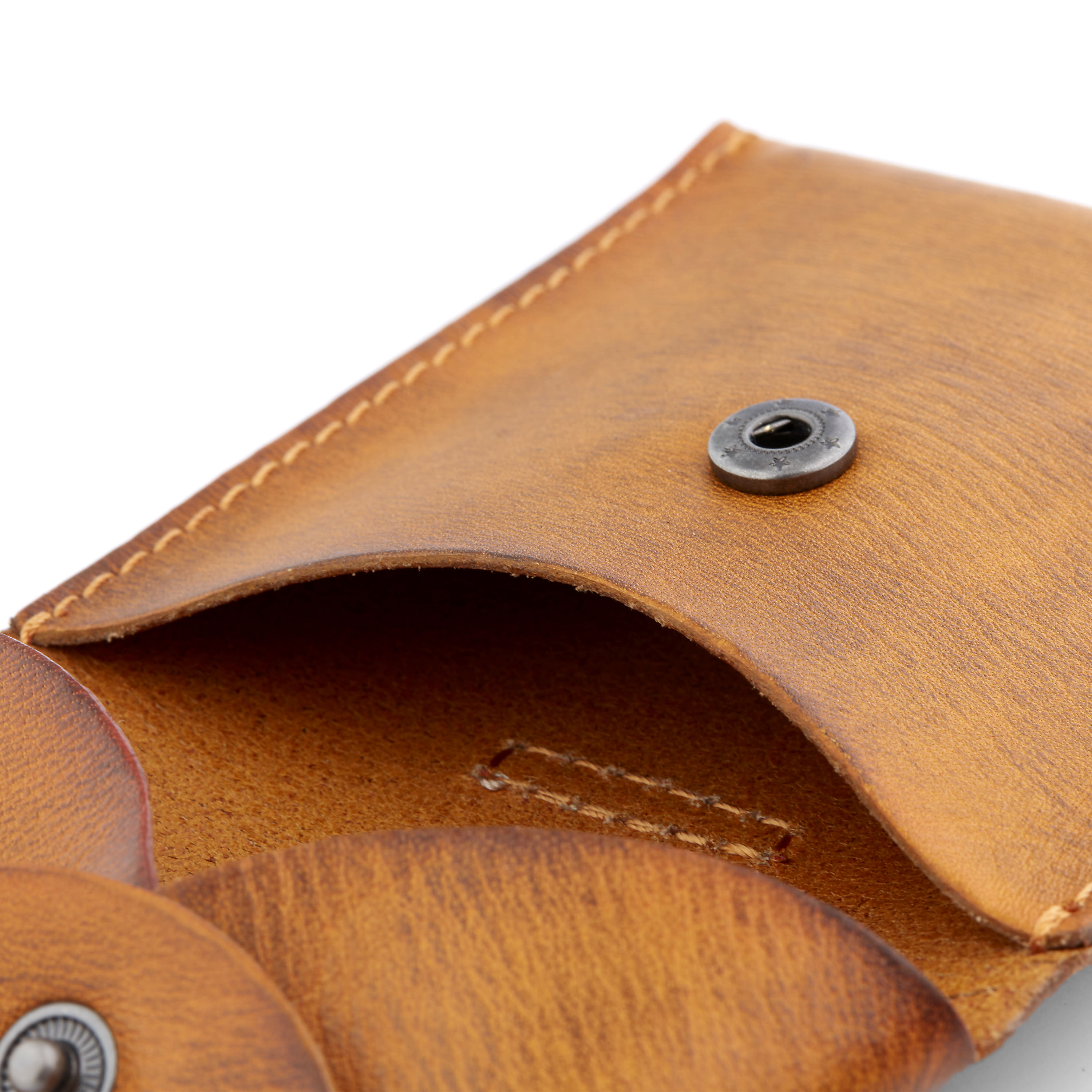 Tan Leather Coin Pouch - 3