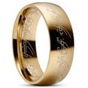 Sentio | Goldfarbener Edelstahl & schwarzer Elfenschrift-Ring Sentio | Goldfarbener Edelstahl & schwarzer Elfenschrift-Ring
